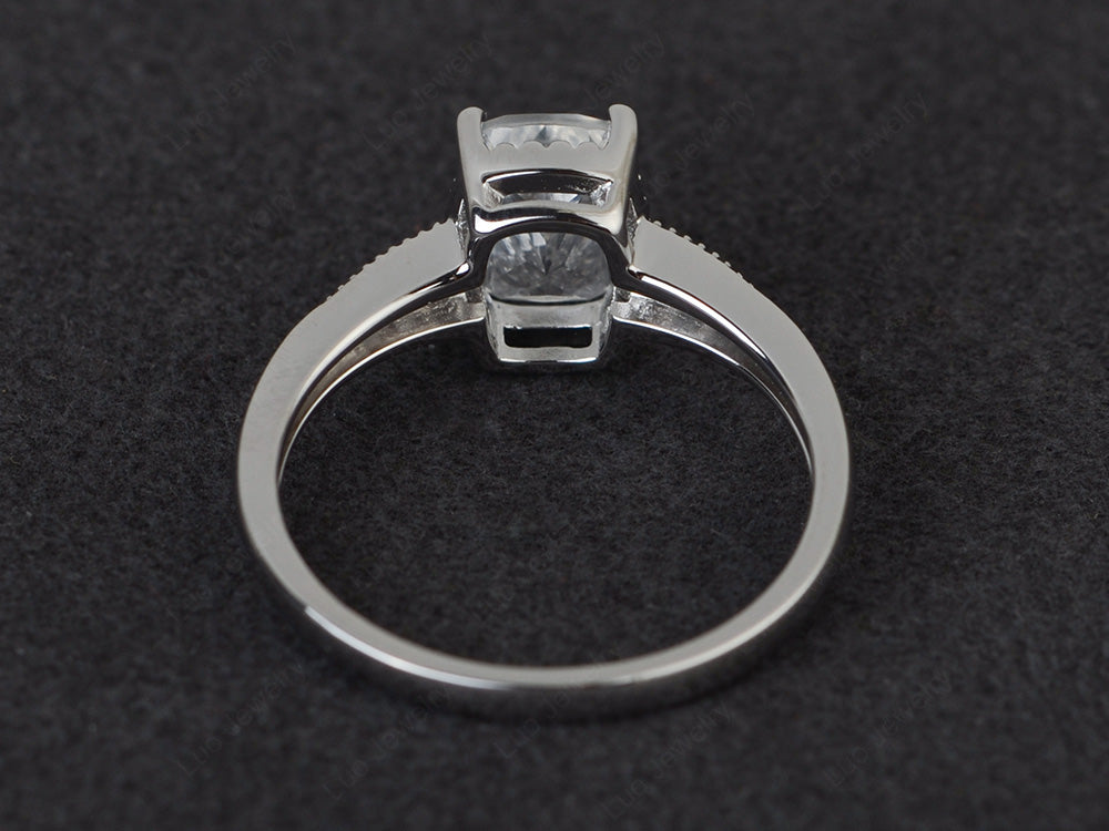 Vintage White Topaz Ring Cushion Cut Ring - LUO Jewelry