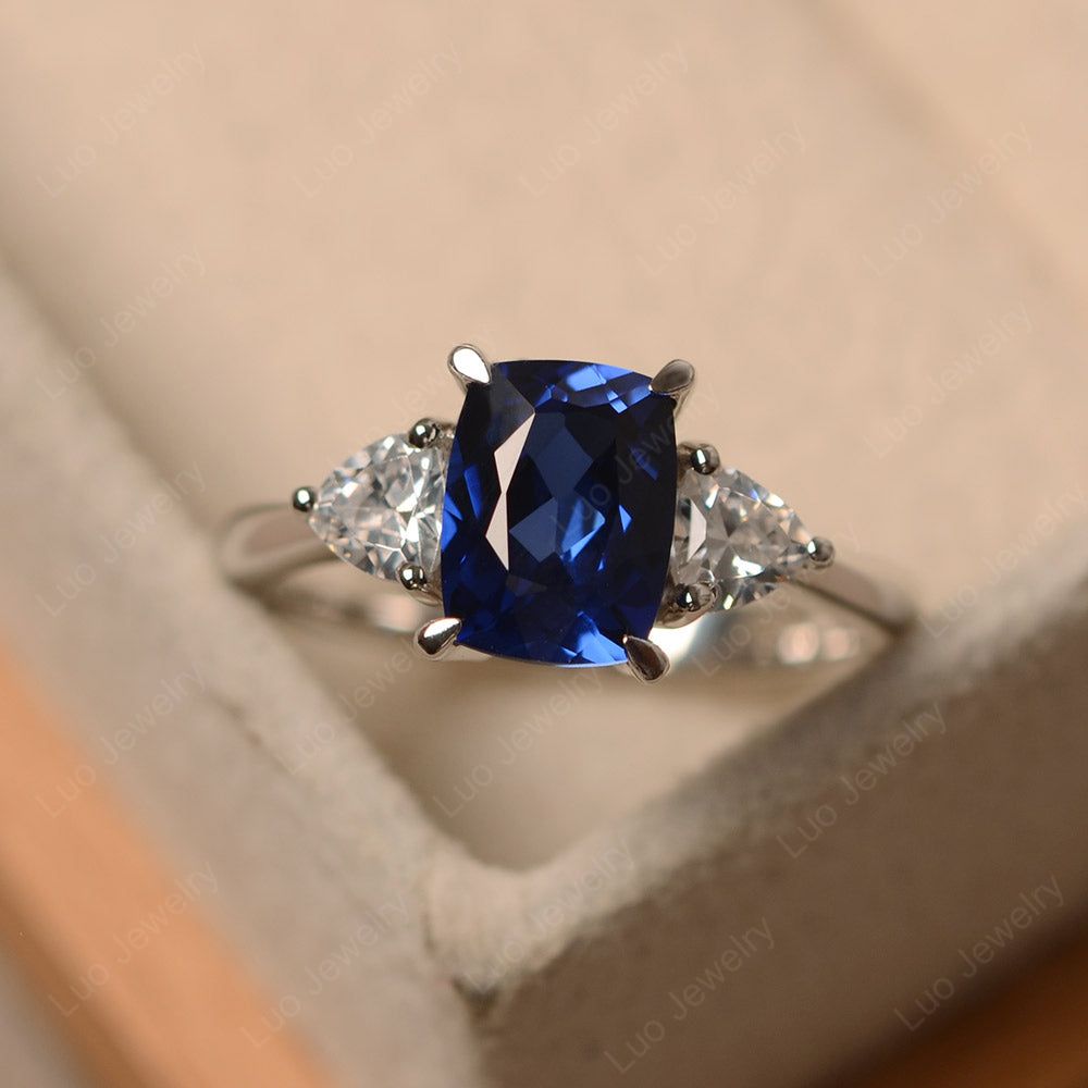 Elongated Cushion Cut Sapphire Rings - LUO Jewelry