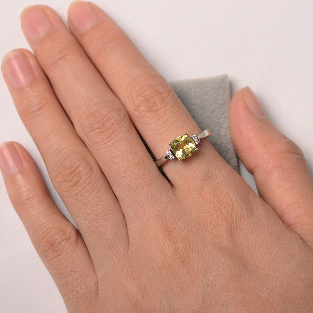 Lemon Quartz Cushion Cut Engagement Ring - LUO Jewelry