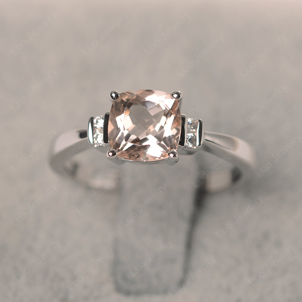 Morganite Cushion Cut Engagement Ring - LUO Jewelry
