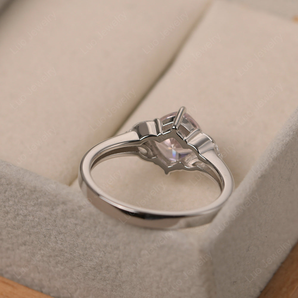 Cubic Zirconia Kite Set Cushion Cut Engagement Ring - LUO Jewelry