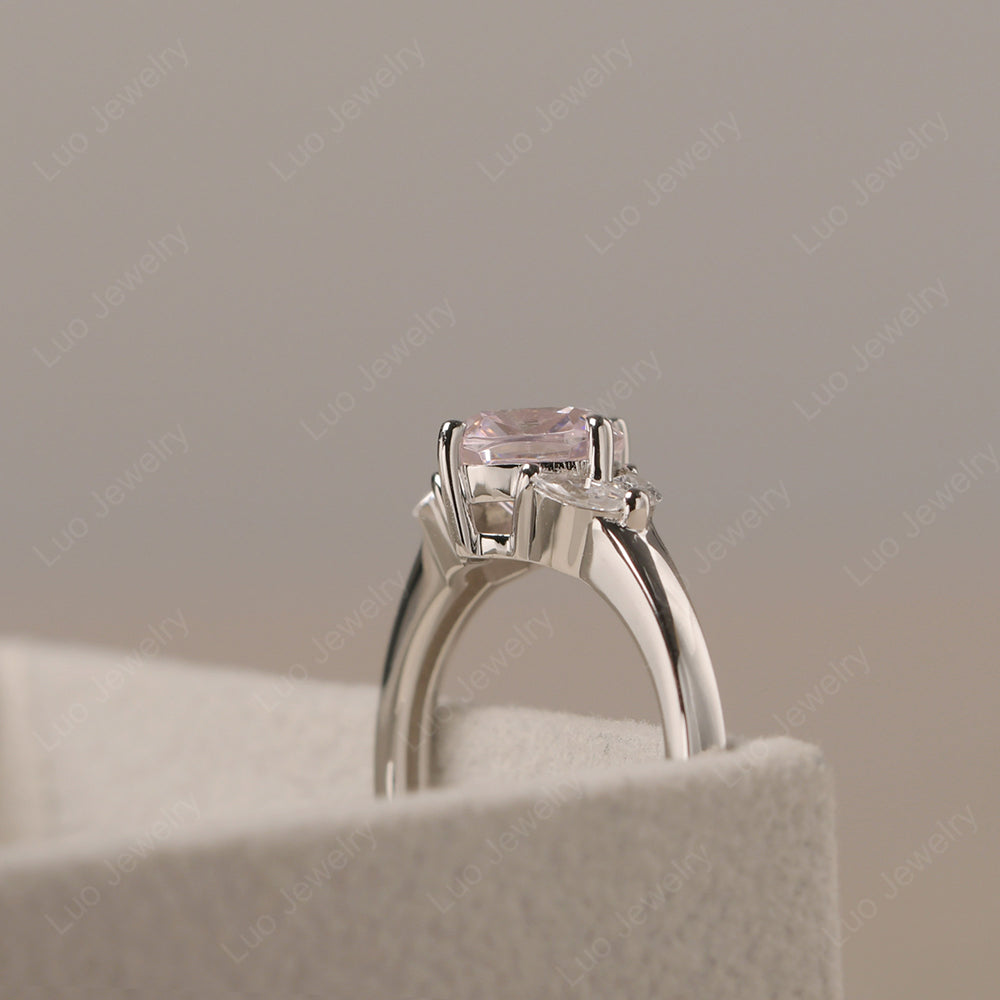 Cubic Zirconia Kite Set Cushion Cut Engagement Ring - LUO Jewelry