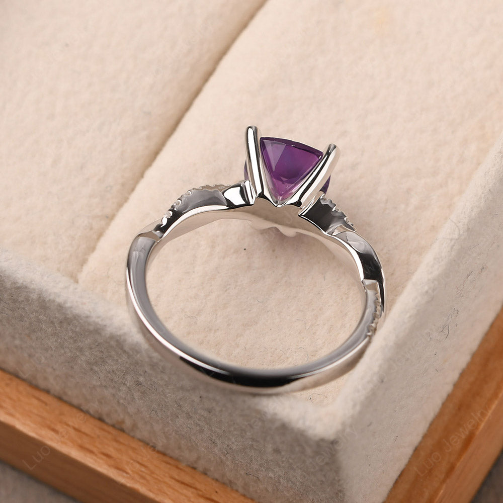 Cushion Cut Amethyst Twist Engagement Rings - LUO Jewelry