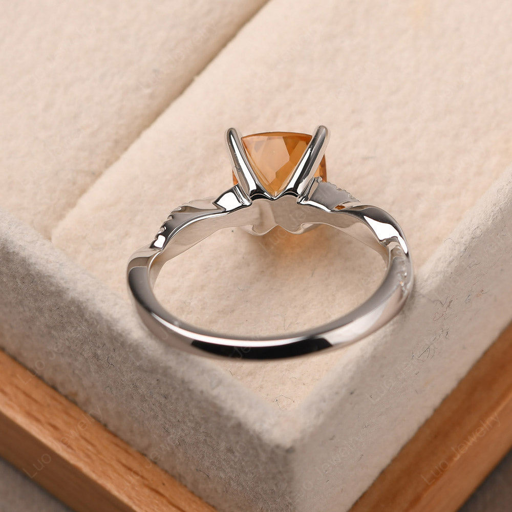 Cushion Cut Citrine Twist Engagement Rings - LUO Jewelry