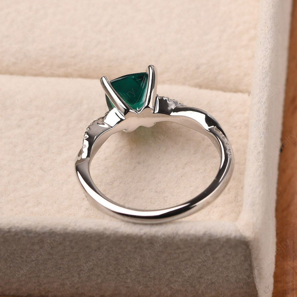 Cushion Cut Emerald Twist Engagement Rings - LUO Jewelry
