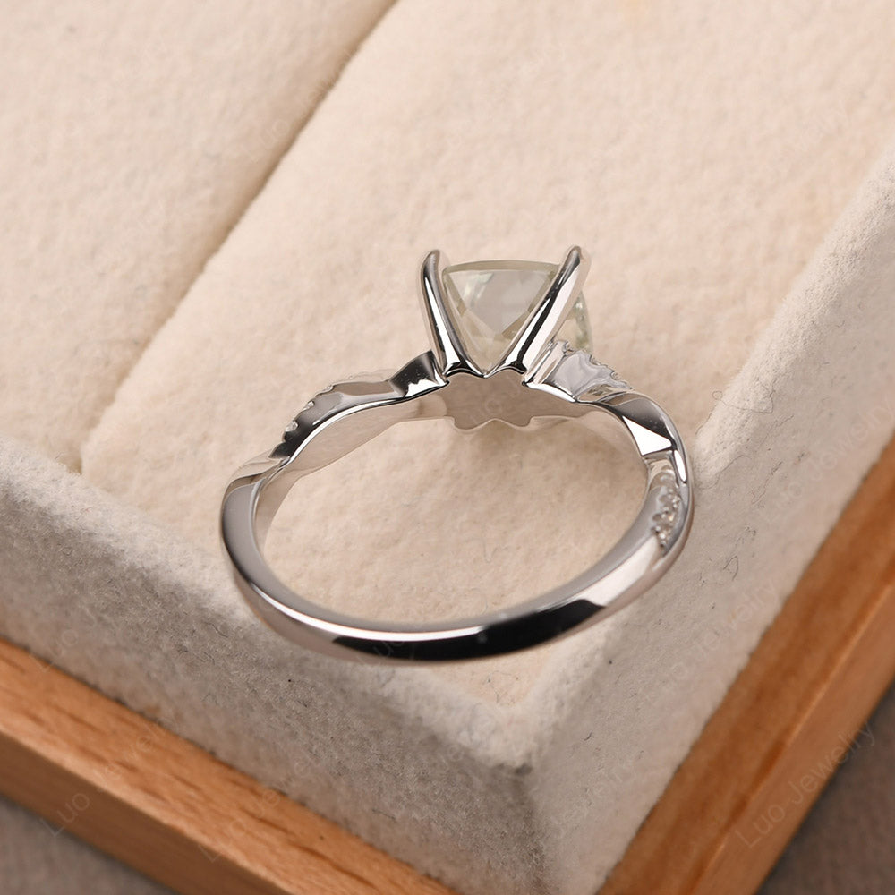 Cushion Cut Green Amethyst Twist Engagement Rings - LUO Jewelry