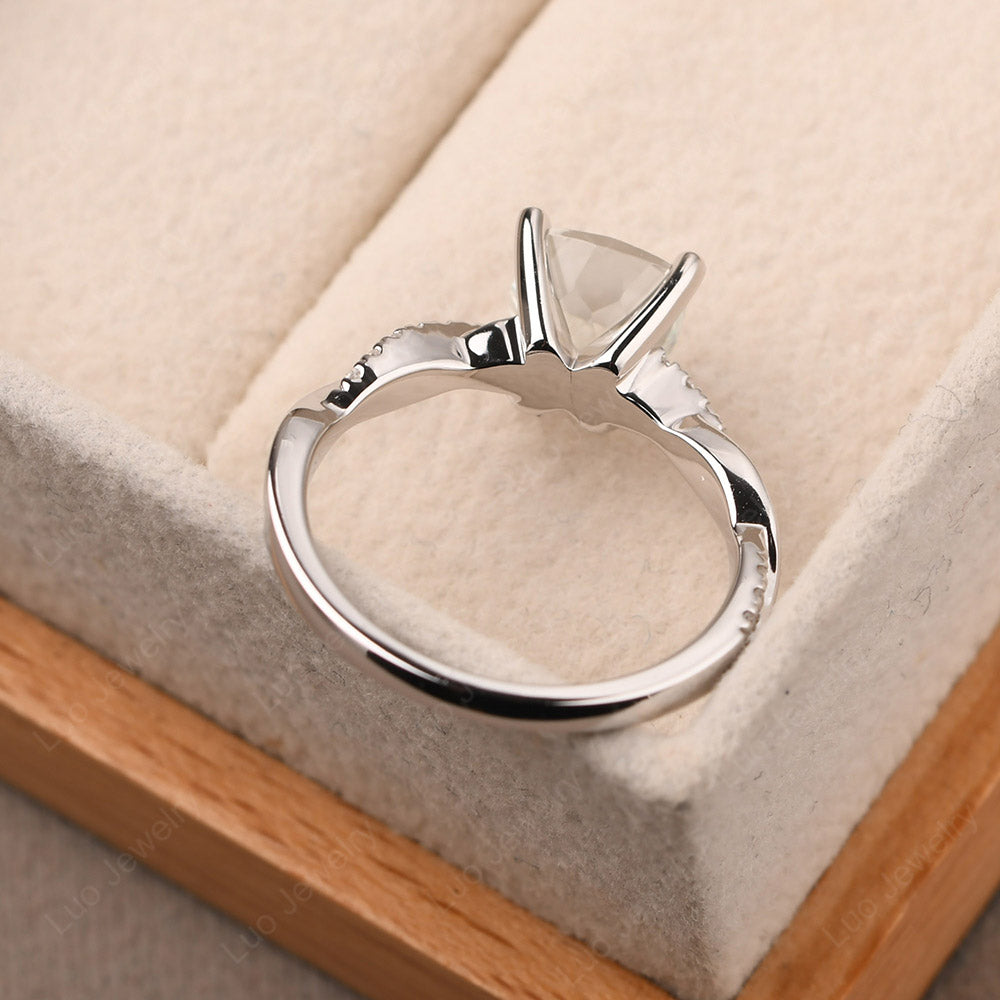 Cushion Cut White Topaz Twist Engagement Rings - LUO Jewelry