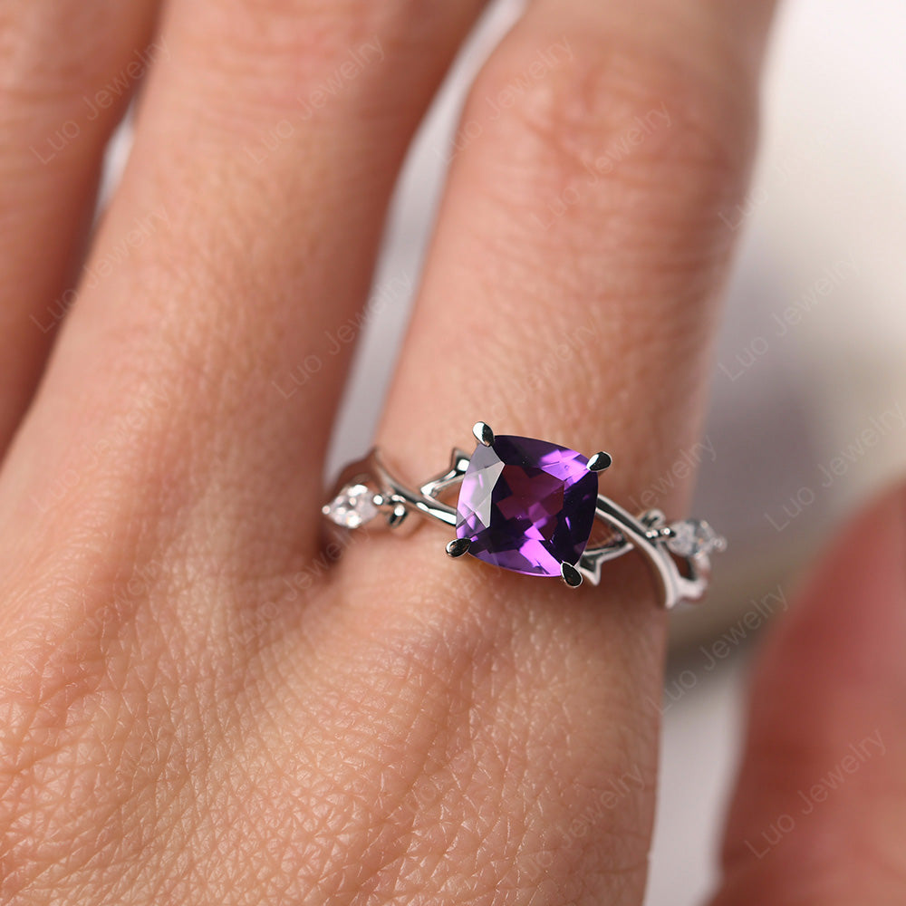 Cushion Cut Amethyst Ring - LUO Jewelry