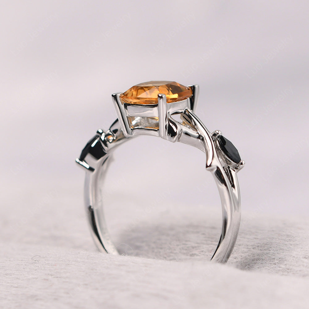Cushion Cut Citrine Ring - LUO Jewelry
