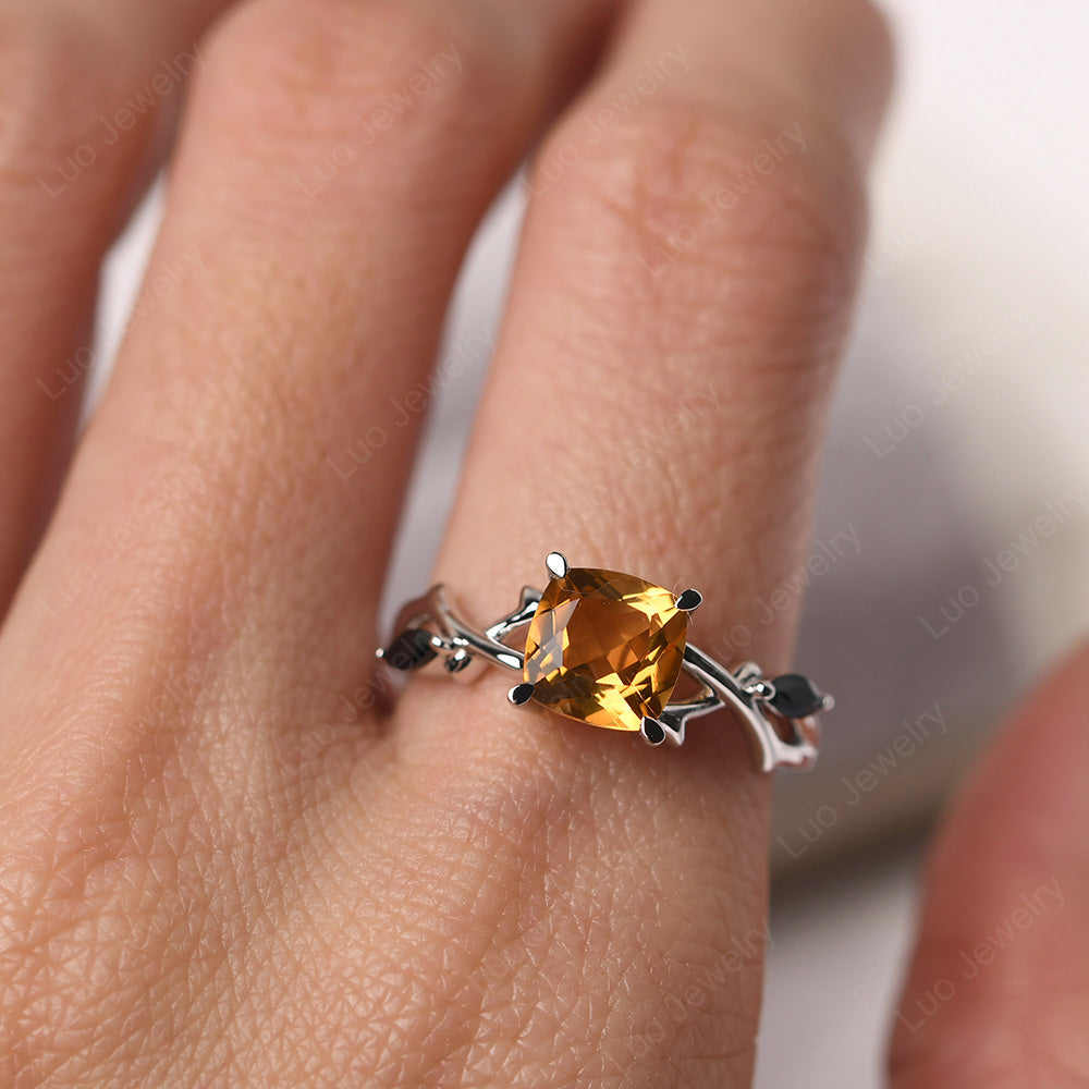 Cushion Cut Citrine Ring - LUO Jewelry