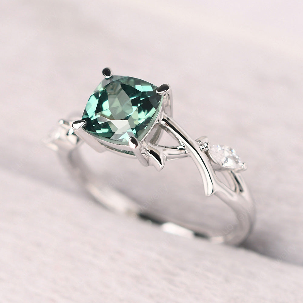 Cushion Cut Green Sapphire Ring - LUO Jewelry