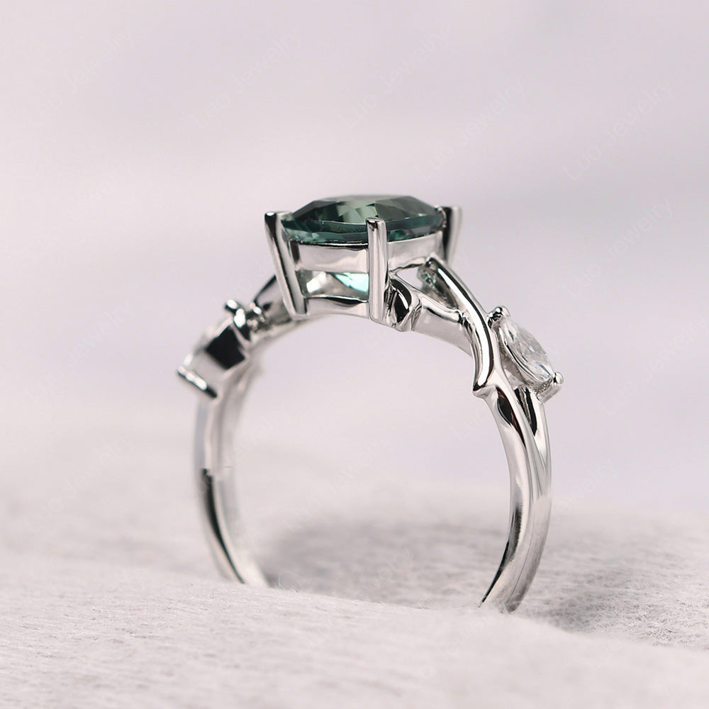 Cushion Cut Green Sapphire Ring - LUO Jewelry