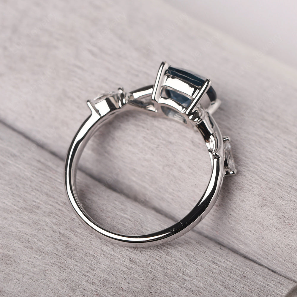 Cushion Cut London Blue Topaz Ring - LUO Jewelry