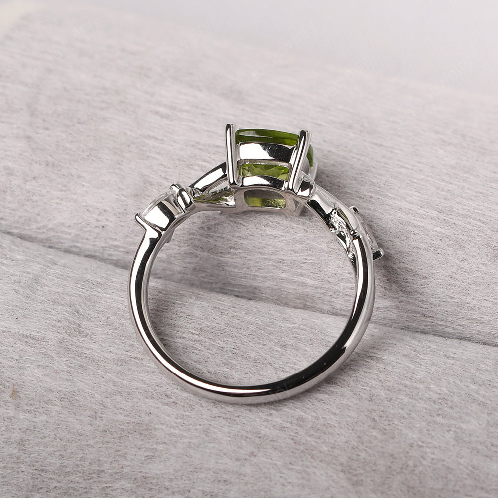 Cushion Cut Peridot Ring - LUO Jewelry