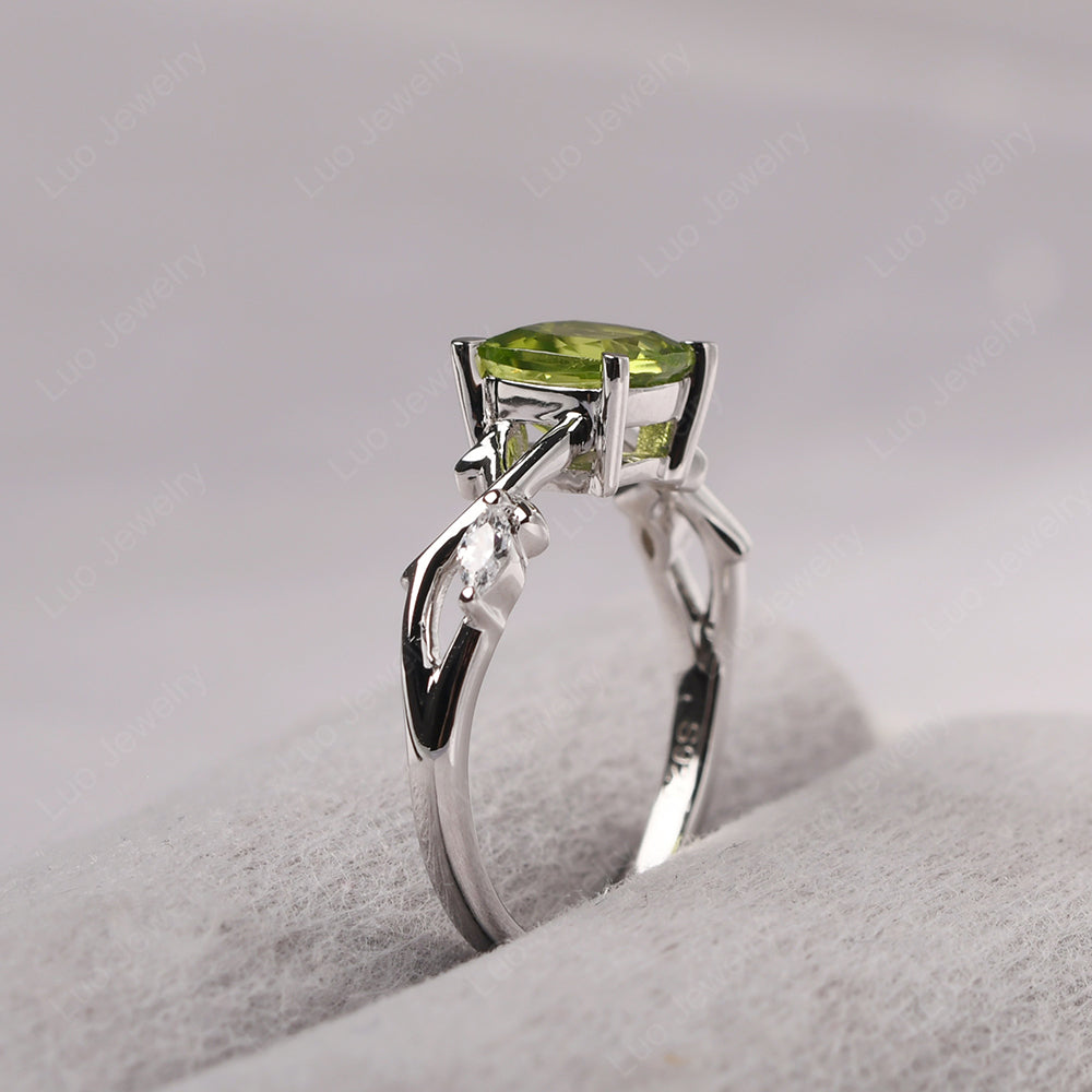 Cushion Cut Peridot Ring - LUO Jewelry