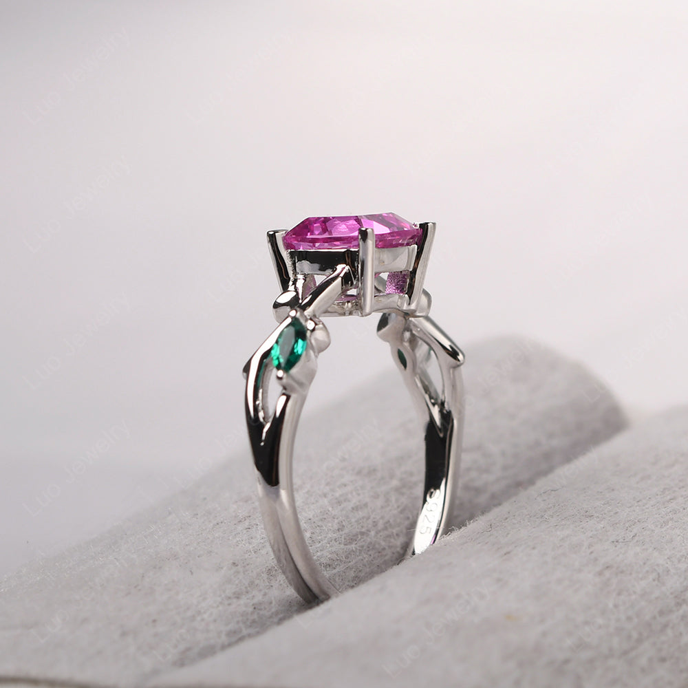 Cushion Cut Pink Sapphire Ring - LUO Jewelry