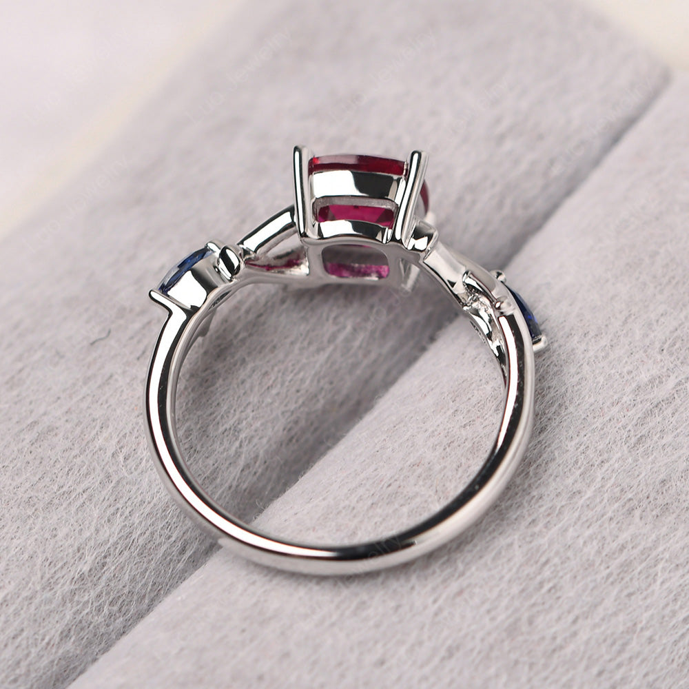 Cushion Cut Ruby Ring - LUO Jewelry