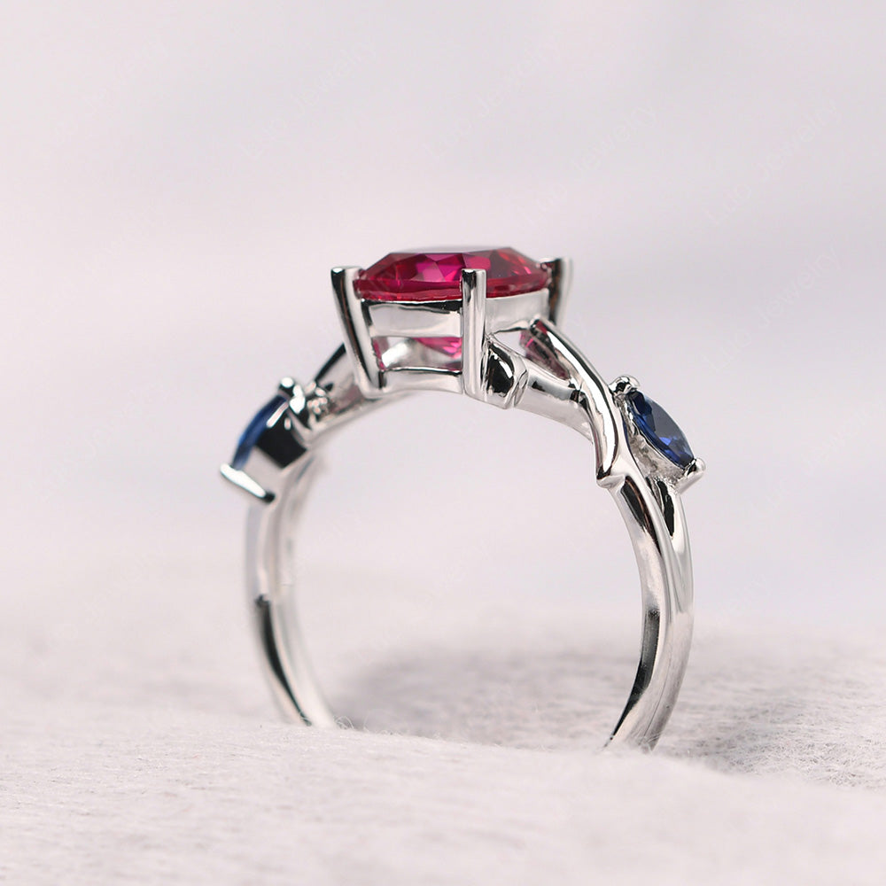 Cushion Cut Ruby Ring - LUO Jewelry