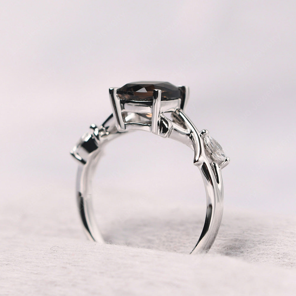 Cushion Cut Smoky Quartz  Ring - LUO Jewelry