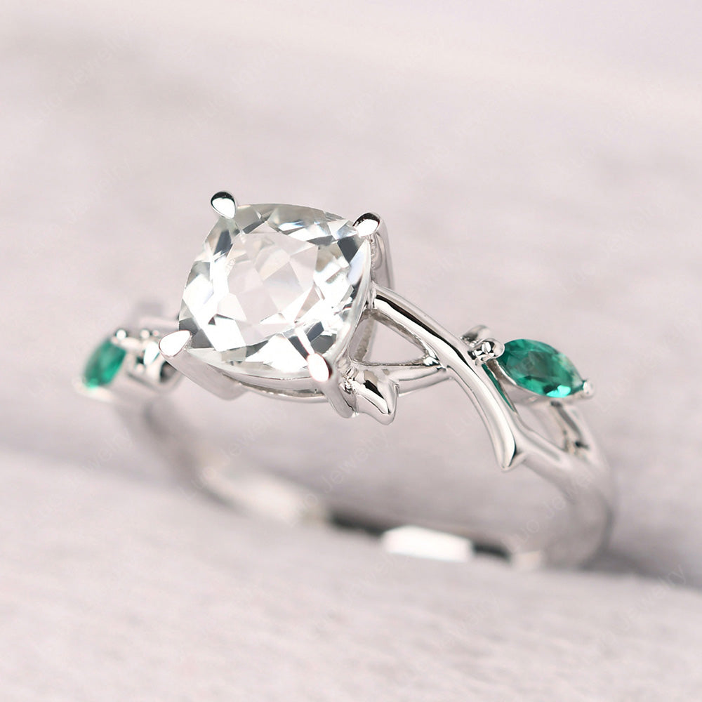 Cushion Cut White Topaz Ring - LUO Jewelry