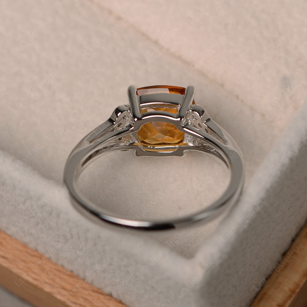 Cushion Shaped Citrine Wedding Ring - LUO Jewelry
