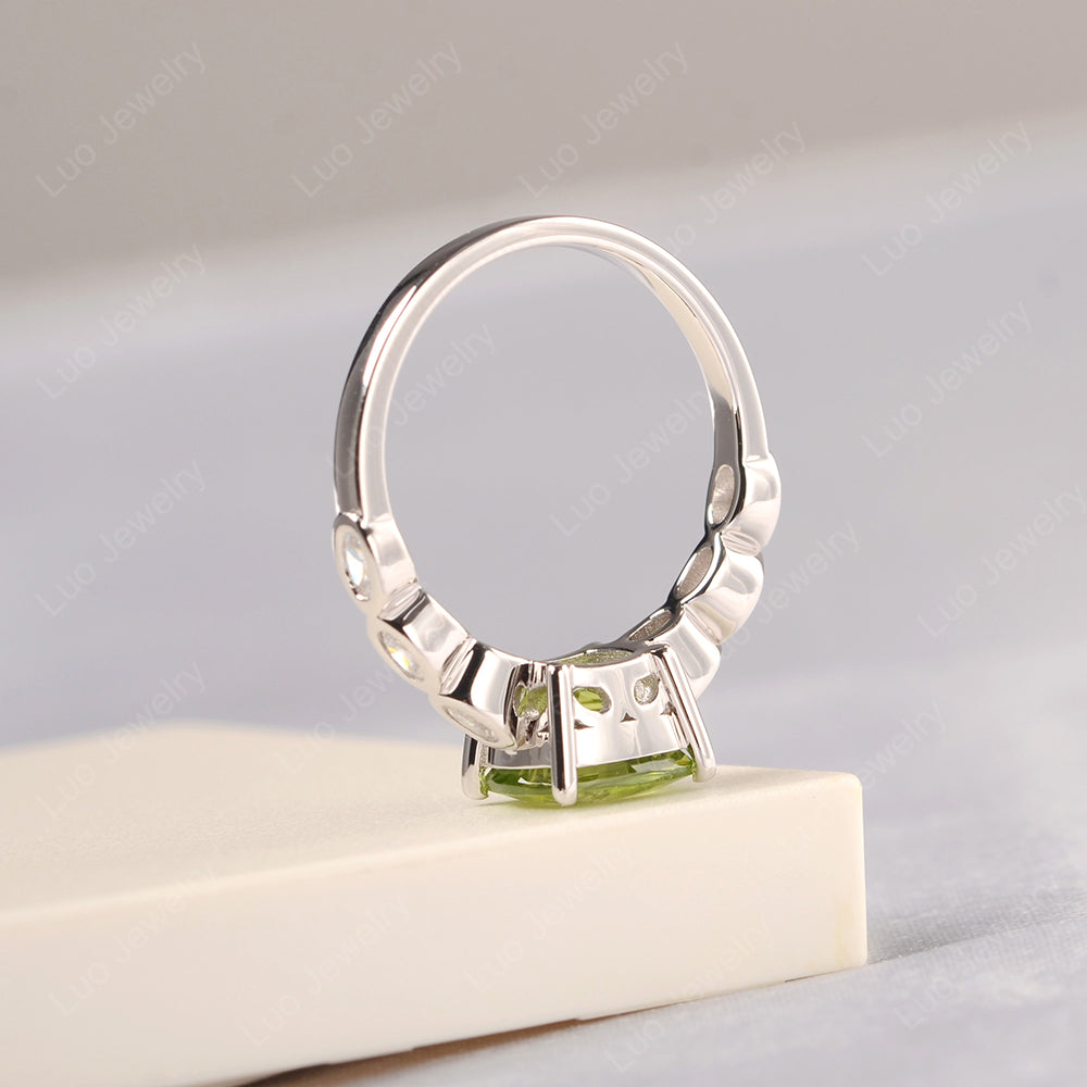 Vintage Peridot Ring Cushion Cut Yellow Gold - LUO Jewelry