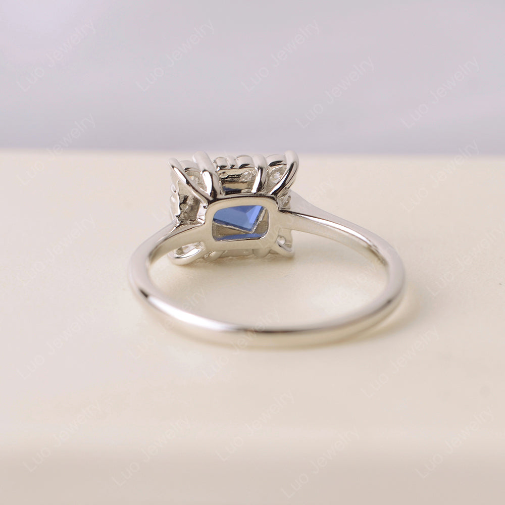 Emerald Cut Sapphire Halo Rings - LUO Jewelry