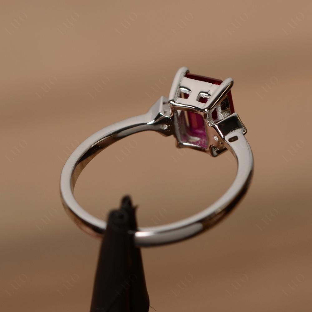 Emerald Cut Ruby Engagement Ring - LUO Jewelry