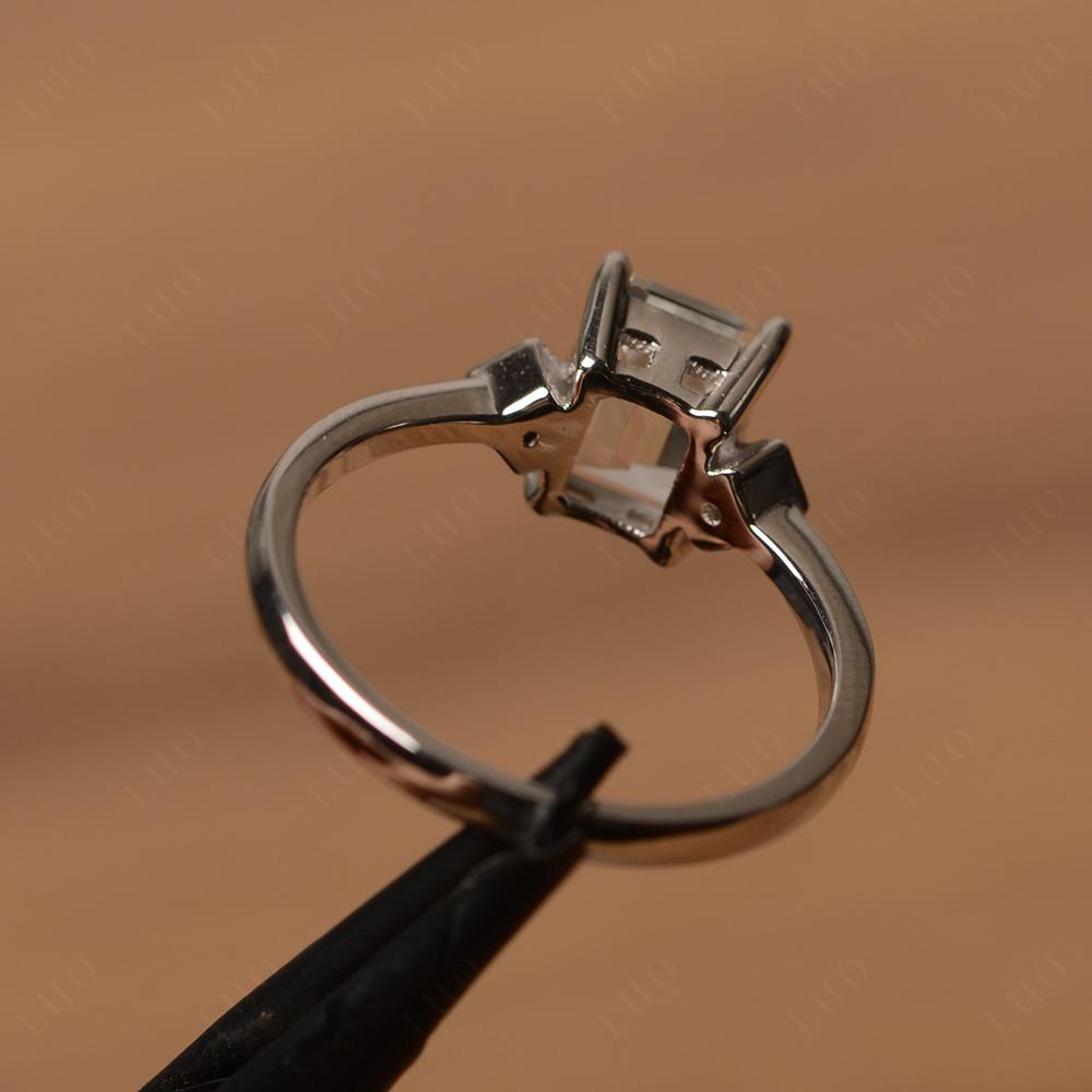 Emerald Cut White Topaz Engagement Ring - LUO Jewelry