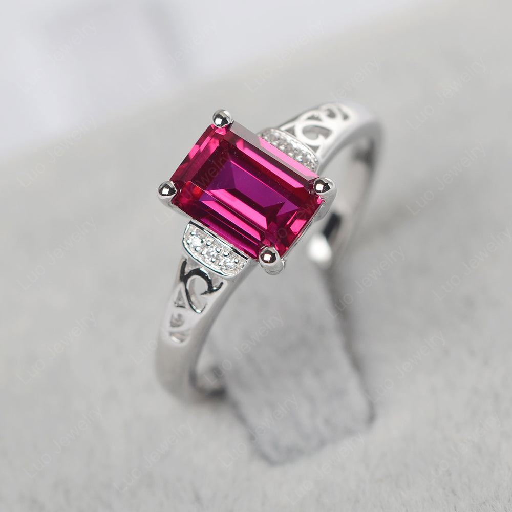 Emerald Cut Art Deco Ruby Ring | LUO