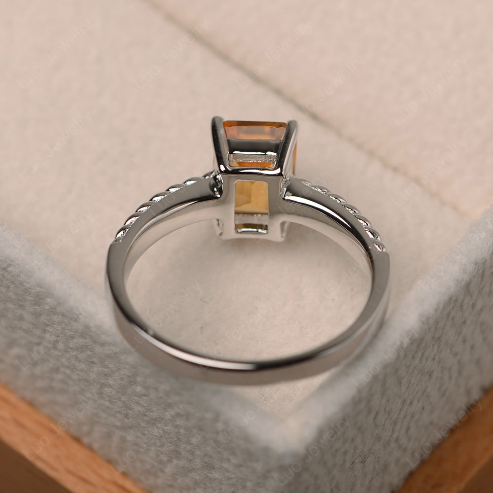 Woven Ring Citrine Solitaire Engagement Ring - LUO Jewelry