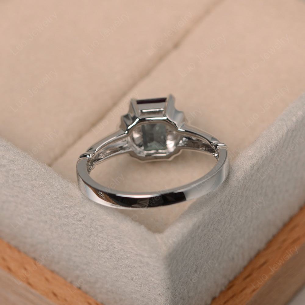 Vintage Emerald Cut Alexandrite Solitaire Ring - LUO Jewelry