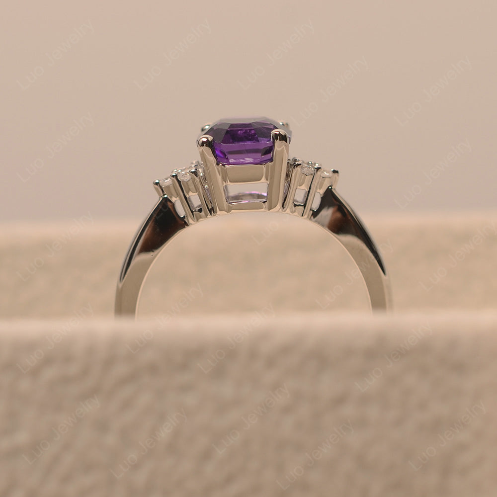 Octagon Cut Amethyst Engagement Ring Gold - LUO Jewelry