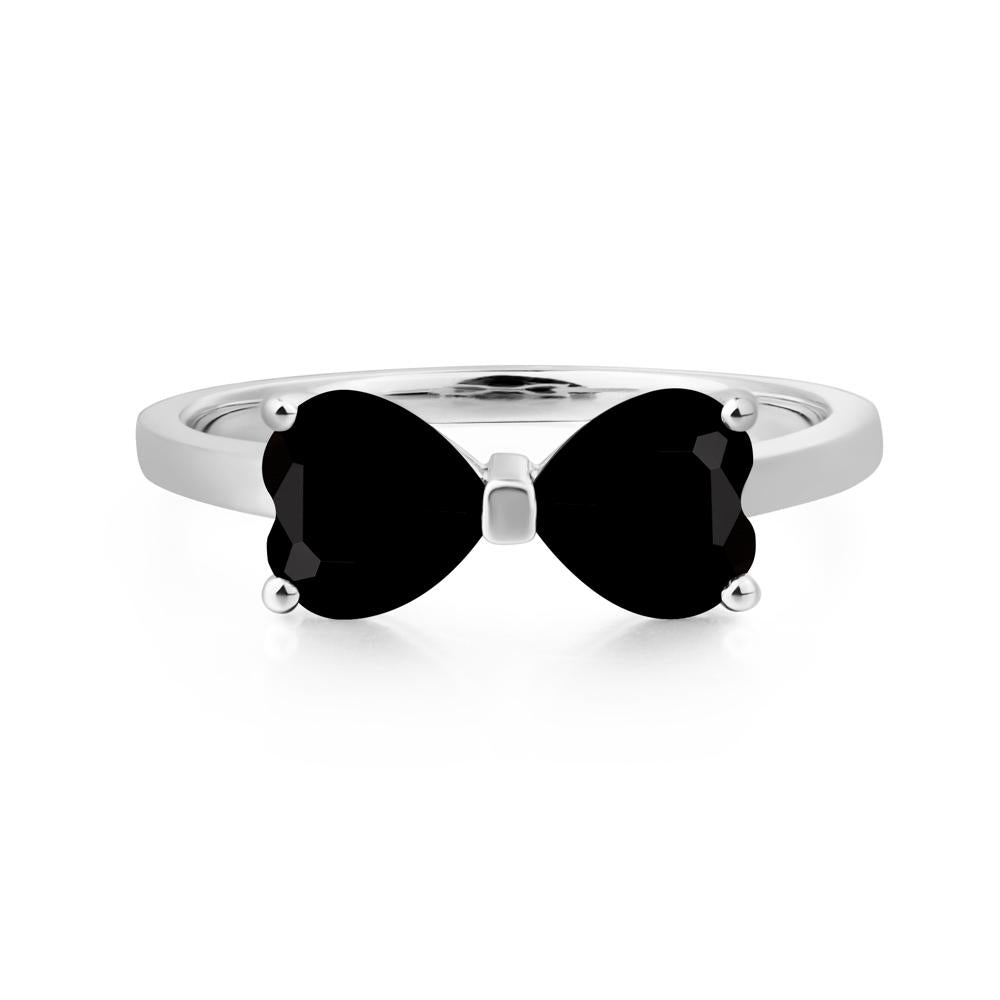 Heart Shaped Black Spinel Mothers Ring - LUO Jewelry #metal_sterling silver