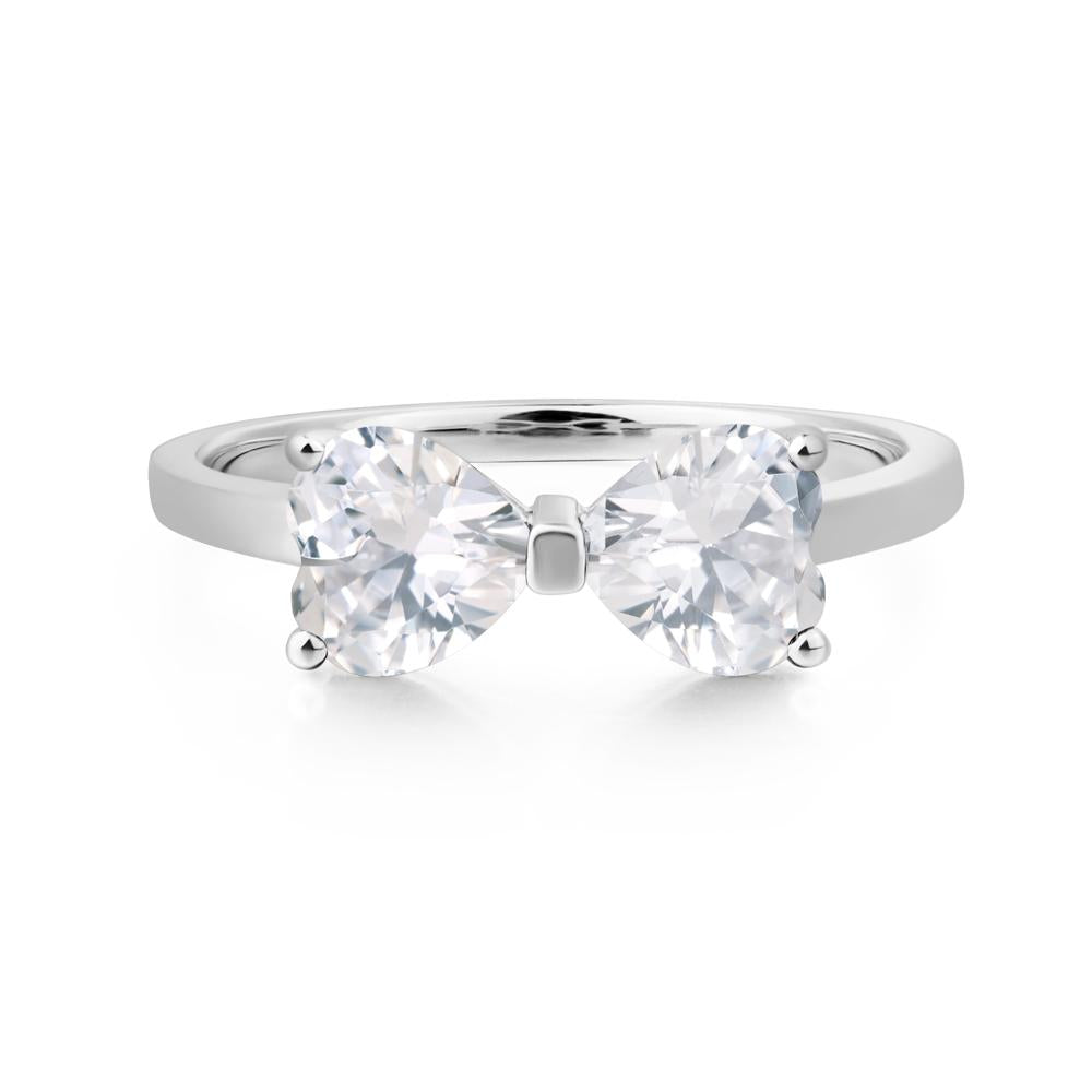 Heart Shaped Cubic Zirconia Mothers Ring - LUO Jewelry #metal_sterling silver