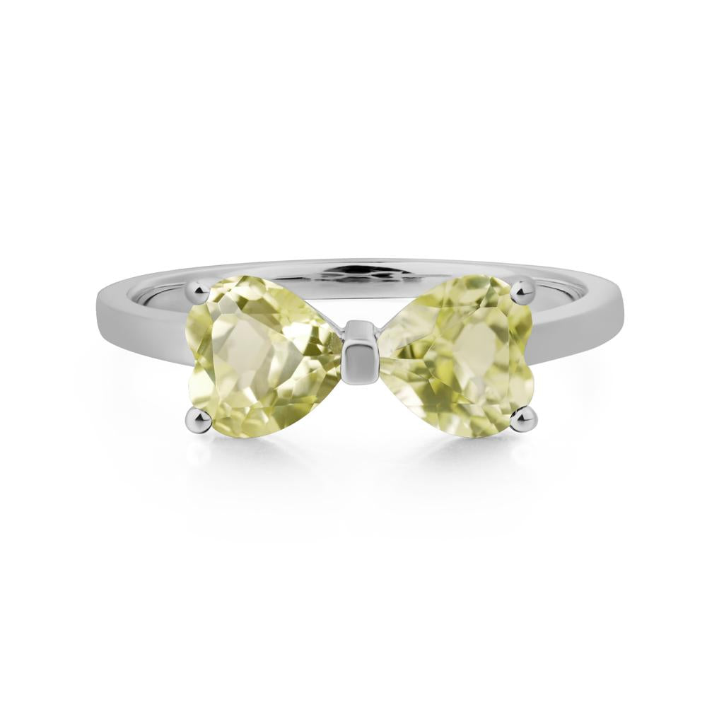 Heart Shaped Lemon Quartz Mothers Ring - LUO Jewelry #metal_platinum