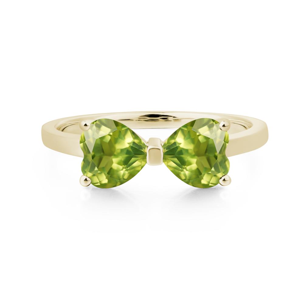 Heart Shaped Peridot Mothers Ring - LUO Jewelry #metal_14k yellow gold