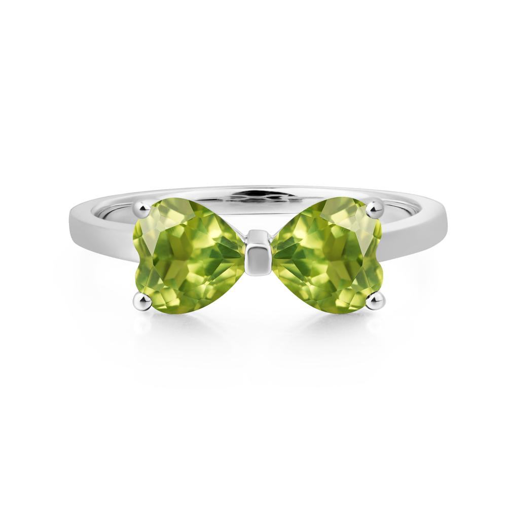 Heart Shaped Peridot Mothers Ring - LUO Jewelry #metal_sterling silver