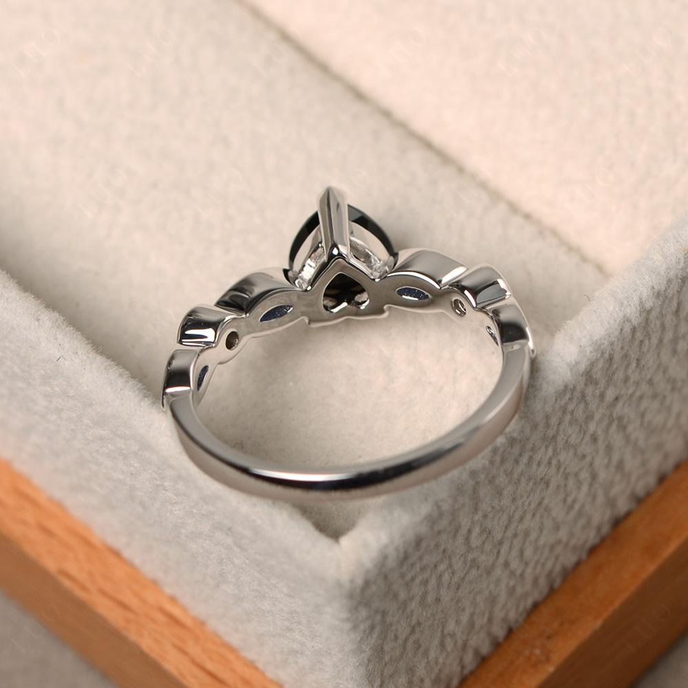 Heart Black Stone Wedding Ring - LUO Jewelry