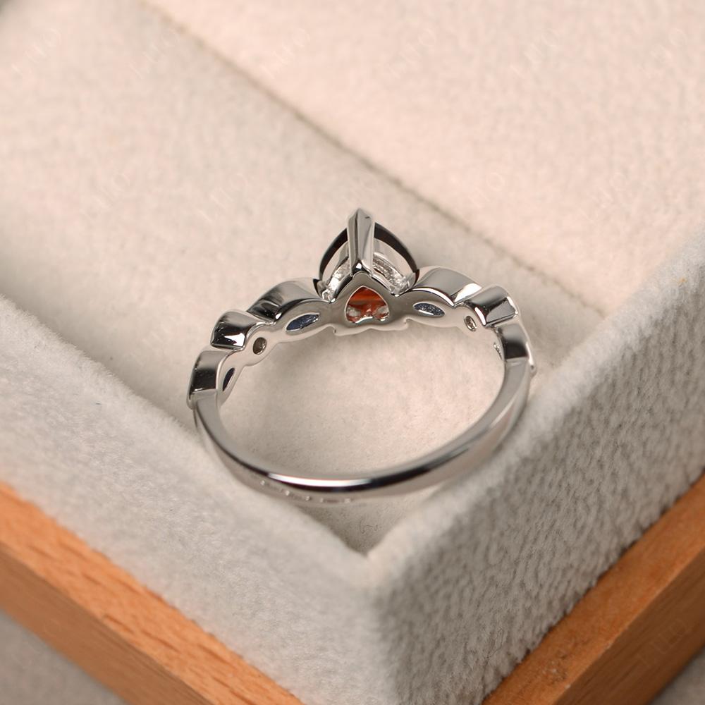 Heart Garnet Wedding Ring - LUO Jewelry