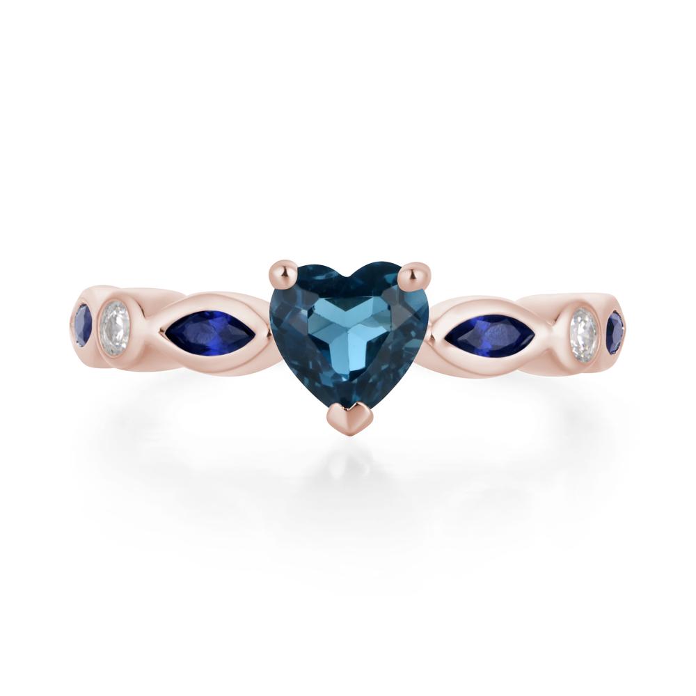 Heart London Blue Topaz Wedding Ring - LUO Jewelry #metal_14k rose gold