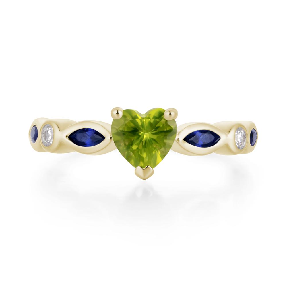 Heart Peridot Wedding Ring - LUO Jewelry #metal_14k yellow gold