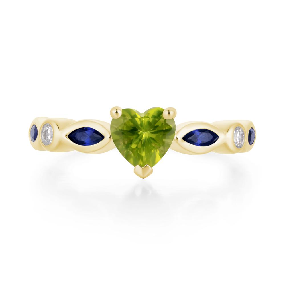 Heart Peridot Wedding Ring - LUO Jewelry #metal_18k yellow gold