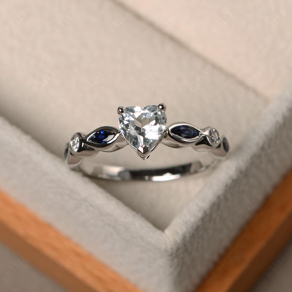 Heart White Topaz Wedding Ring - LUO Jewelry