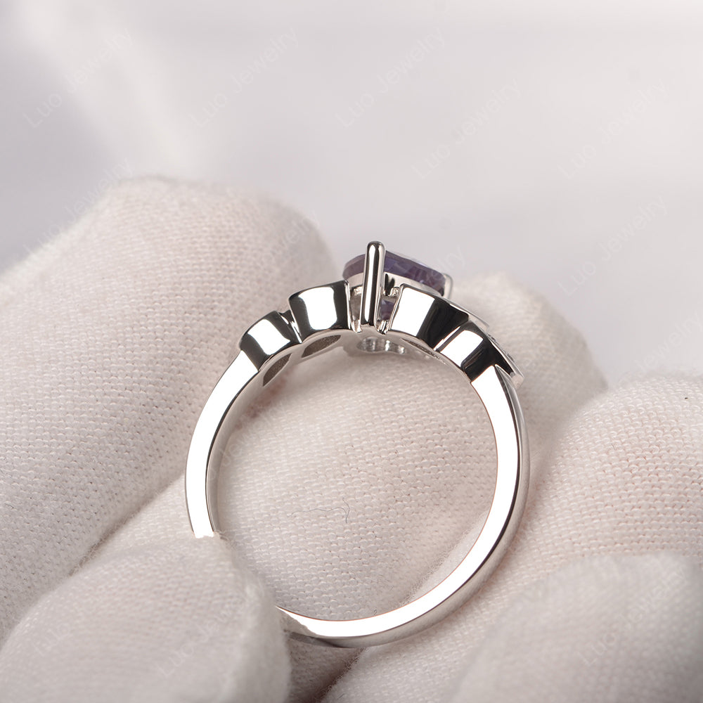 Vintage Heart Alexandrite Ring White Gold - LUO Jewelry
