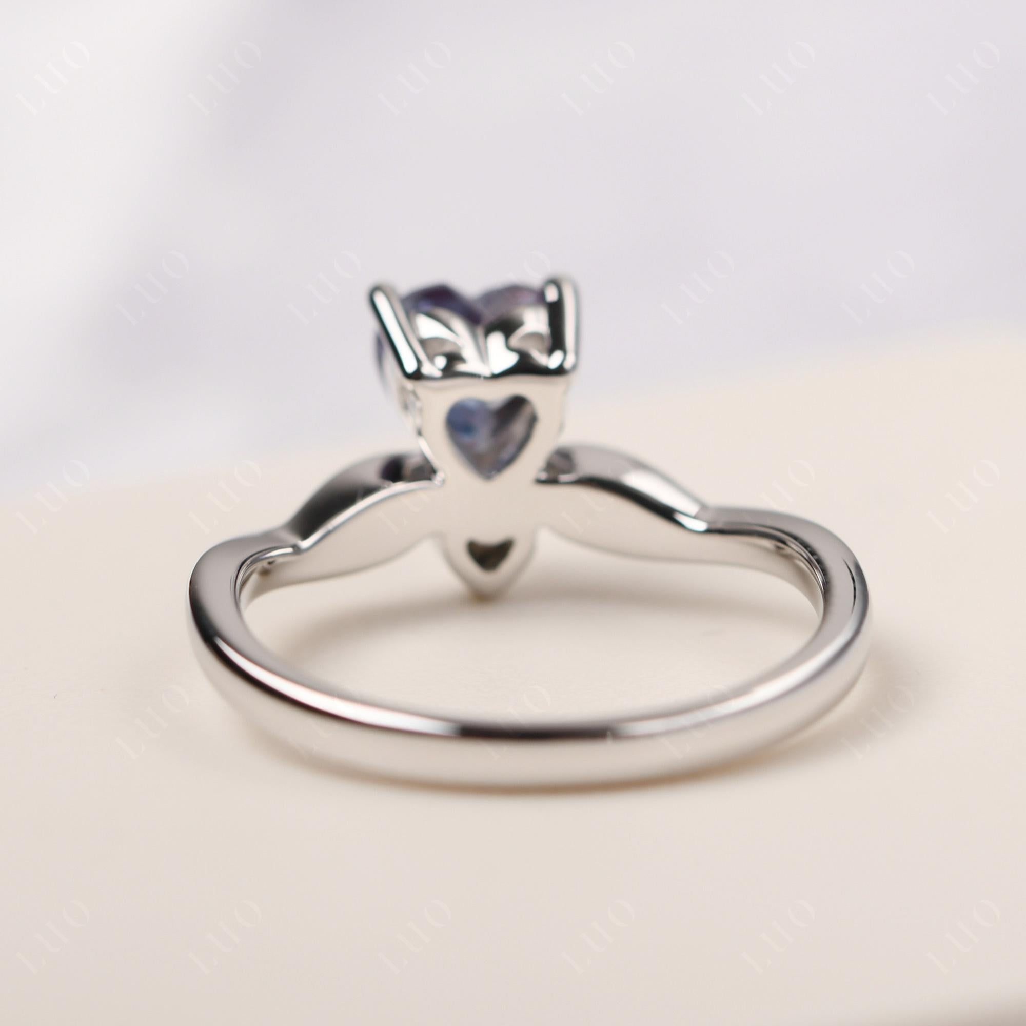 Dainty Twisted Lab Grown Alexandrite Engagement Ring - LUO Jewelry