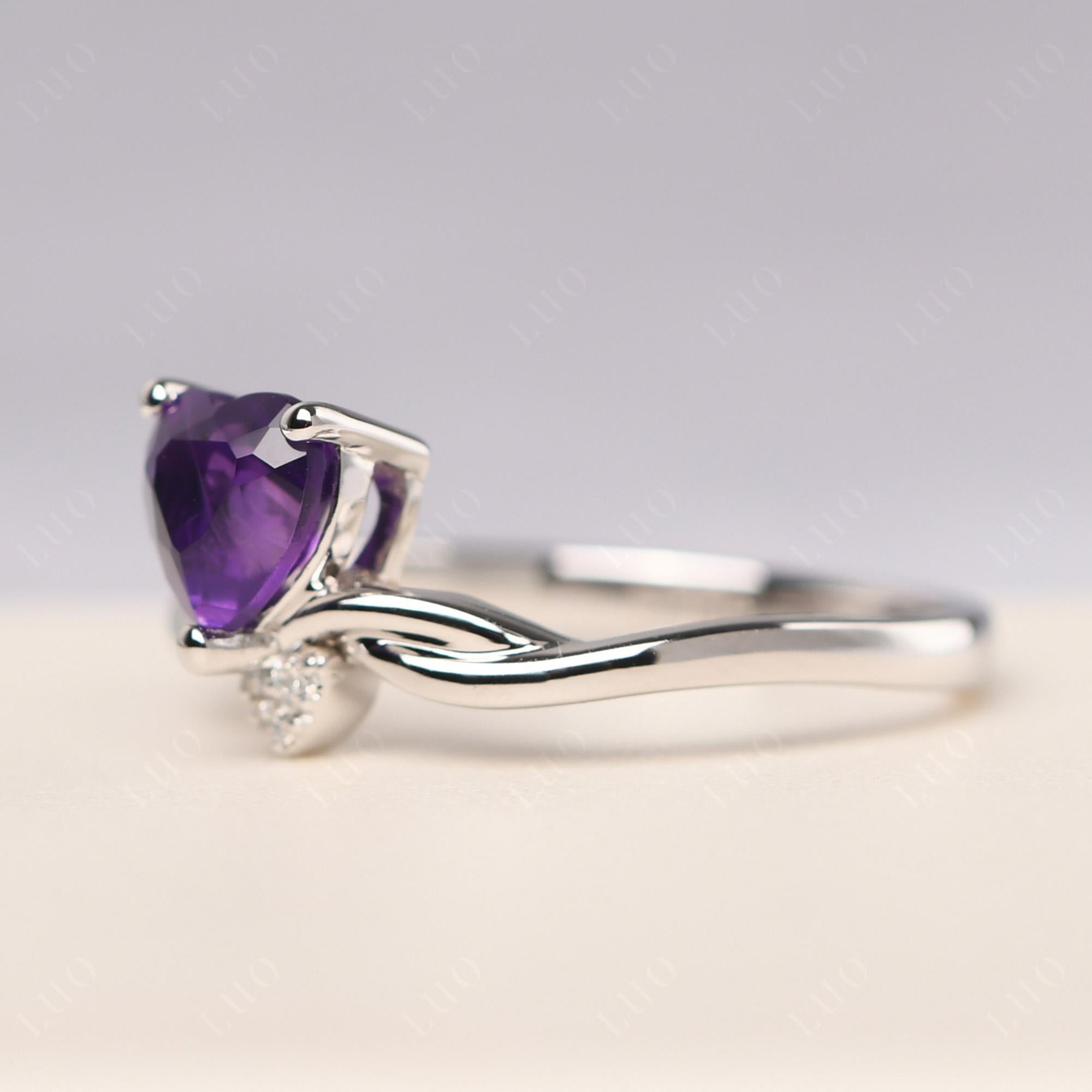 Dainty Twisted Amethyst Engagement Ring - LUO Jewelry