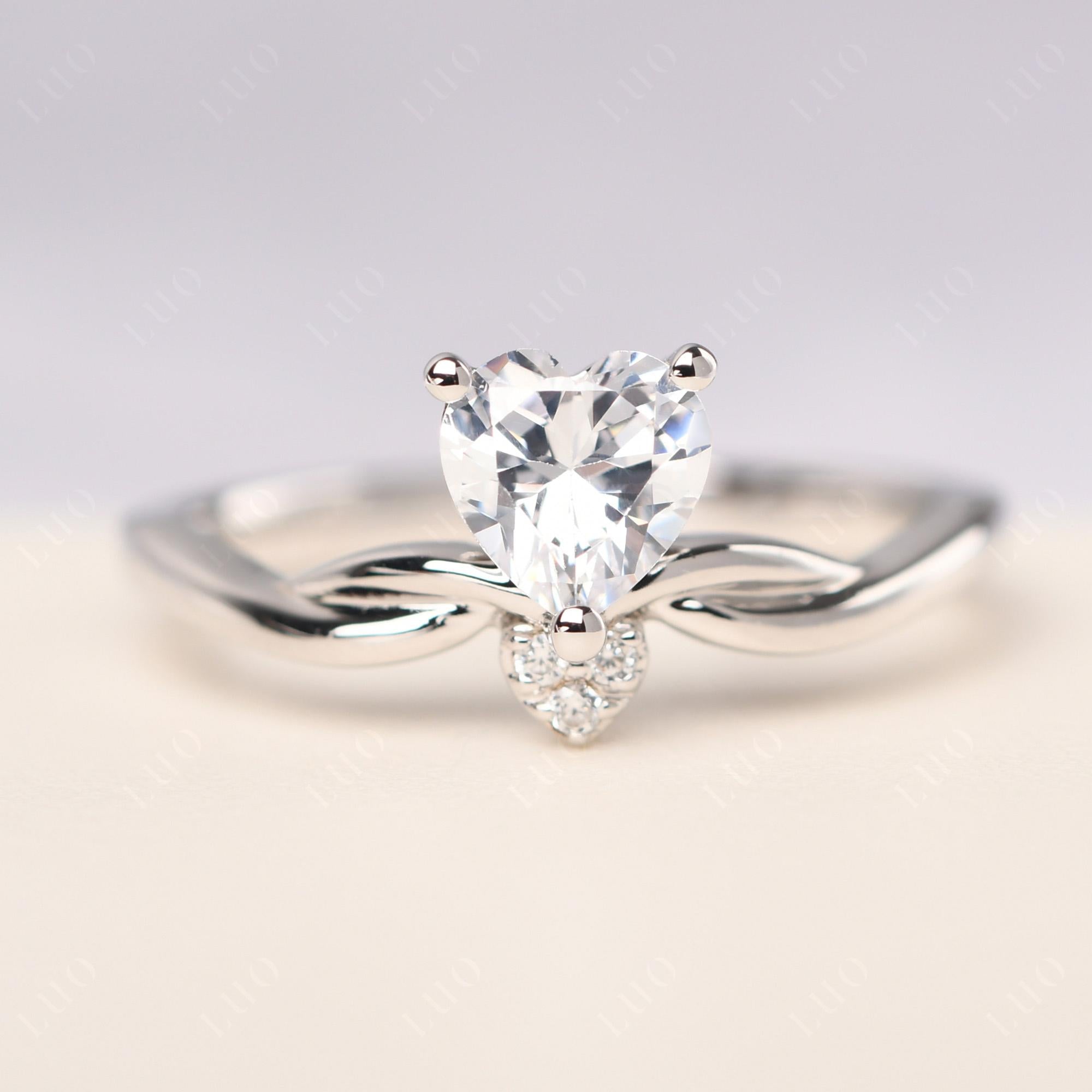 Dainty Twisted Cubic Zirconia Engagement Ring - LUO Jewelry