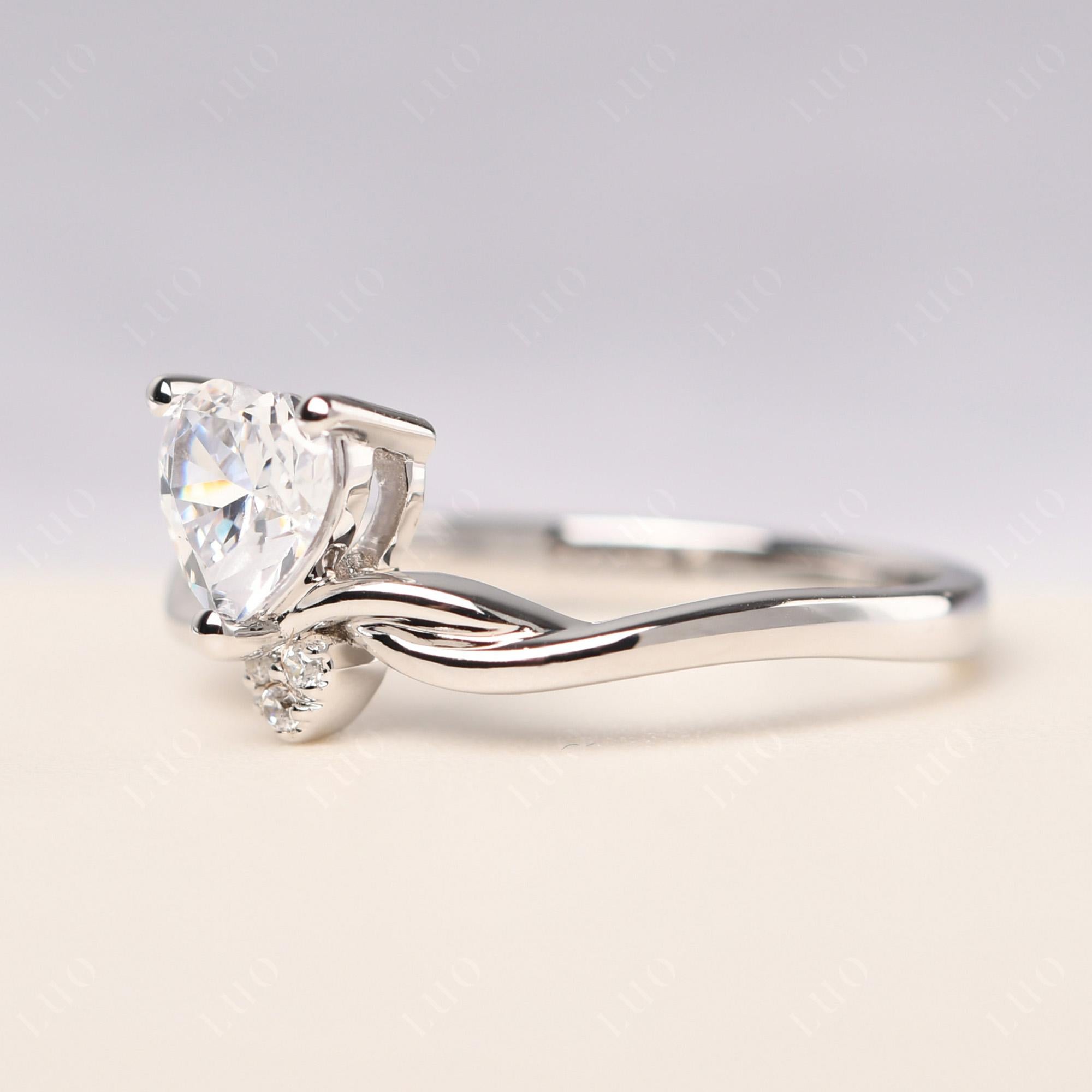 Dainty Twisted Cubic Zirconia Engagement Ring - LUO Jewelry