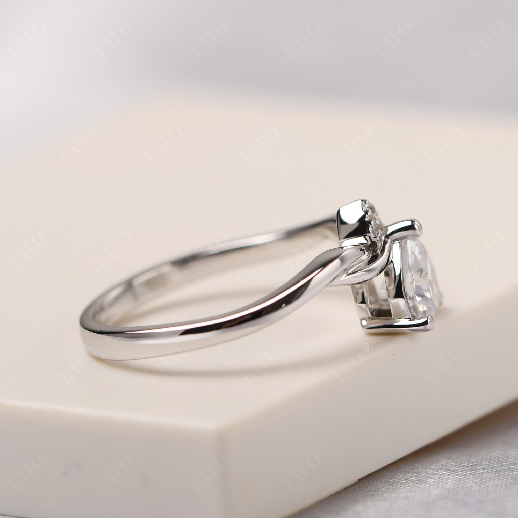 Dainty Twisted Cubic Zirconia Engagement Ring - LUO Jewelry